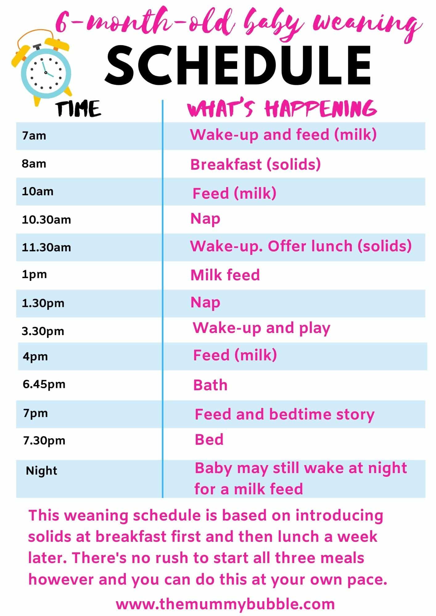 infant daily schedule