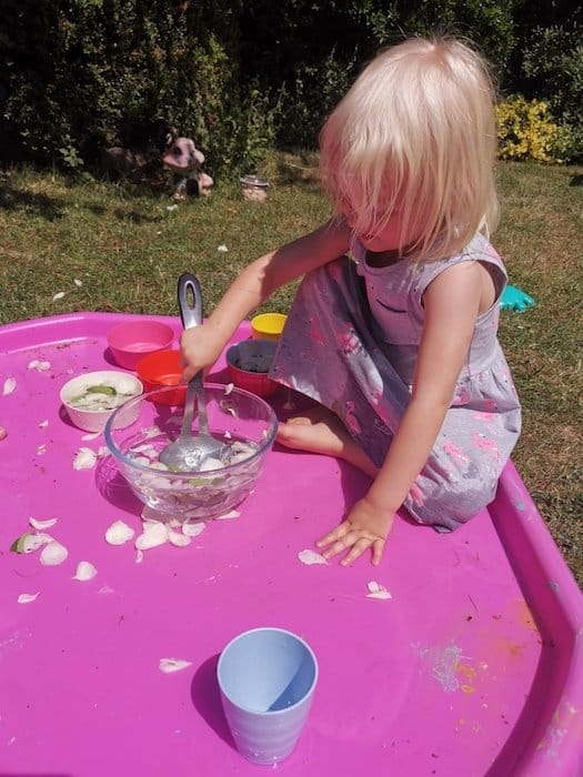 Messy play activity fairy soup