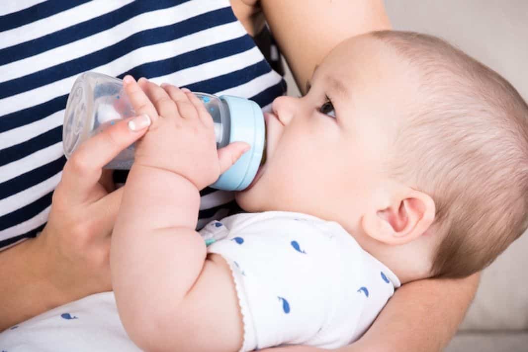 Bottle feeding baby