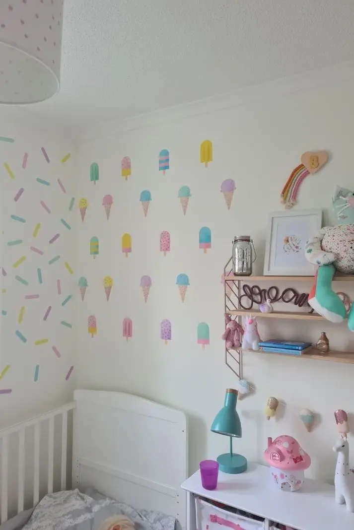 Ice cream wall stickers girls bedroom 
