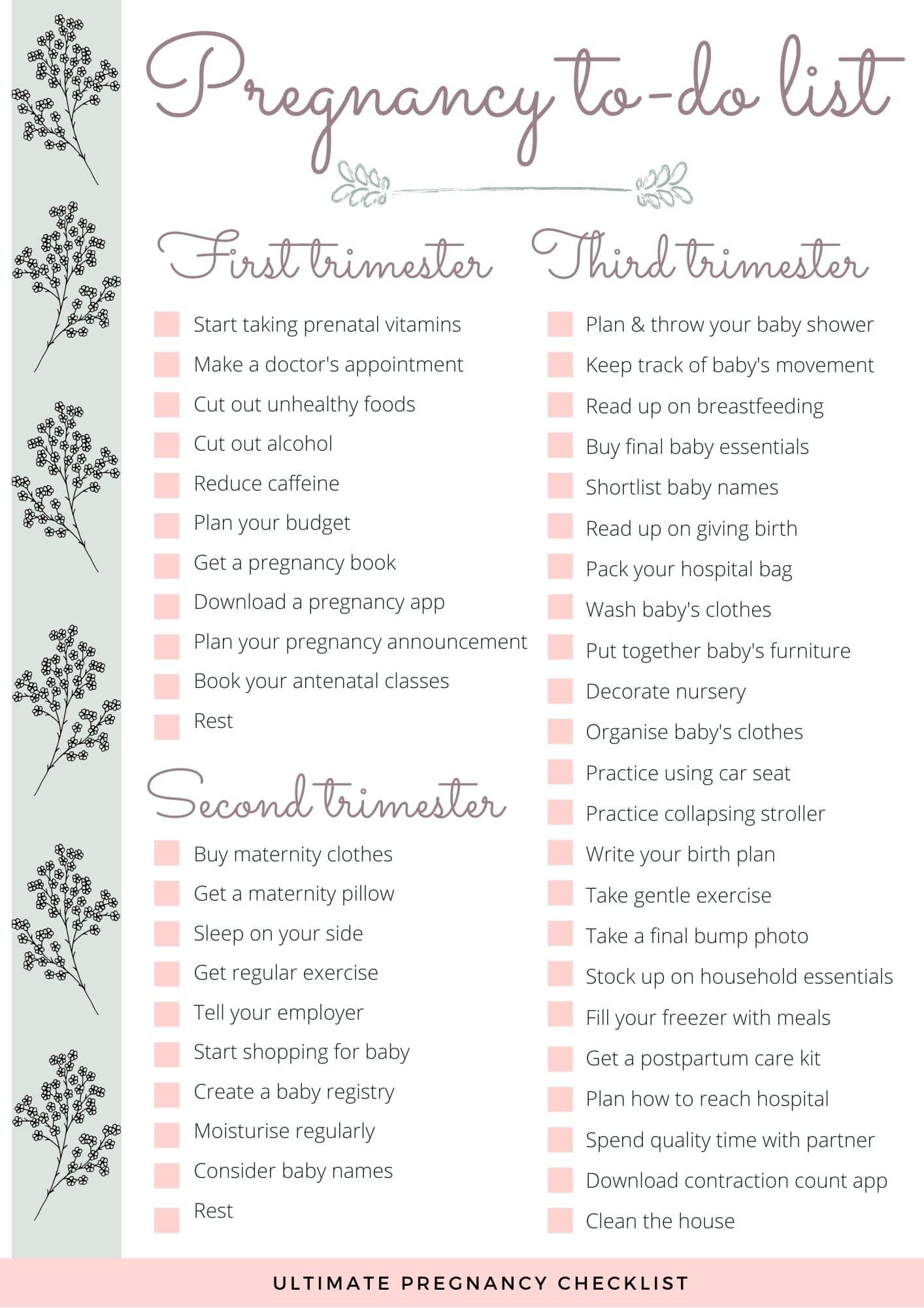 Preparing For Baby: Ultimate Pregnancy To-Do List - The Mummy Bubble