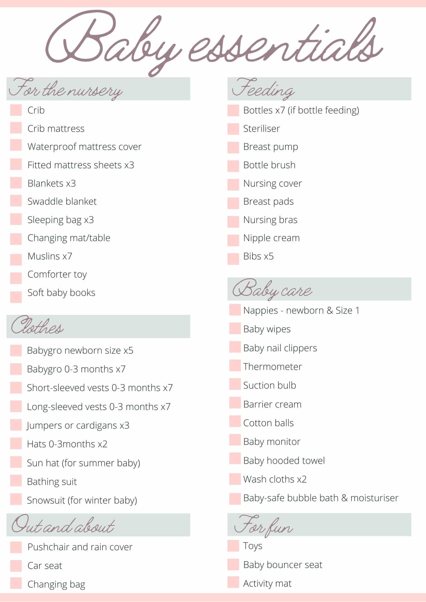 Newborn Baby Essentials: The Ultimate Baby Checklist