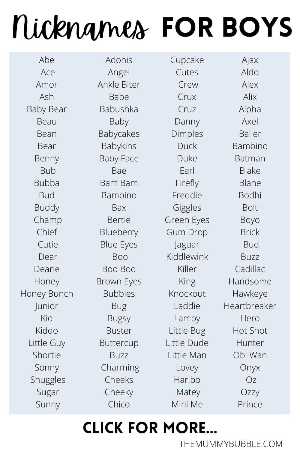 340+ adorable nicknames for boys - The Mummy Bubble