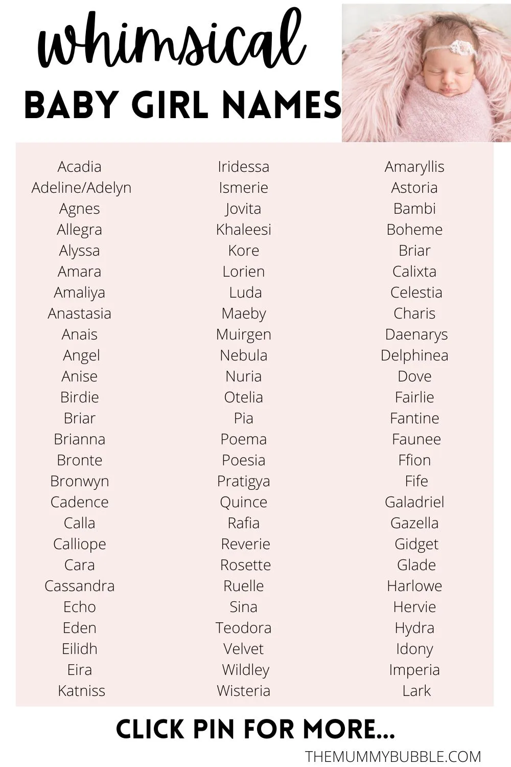 Whimsical baby girl names