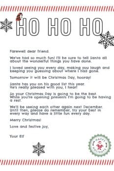 Elf On The Shelf Printable Goodbye Letter - The Mummy Bubble