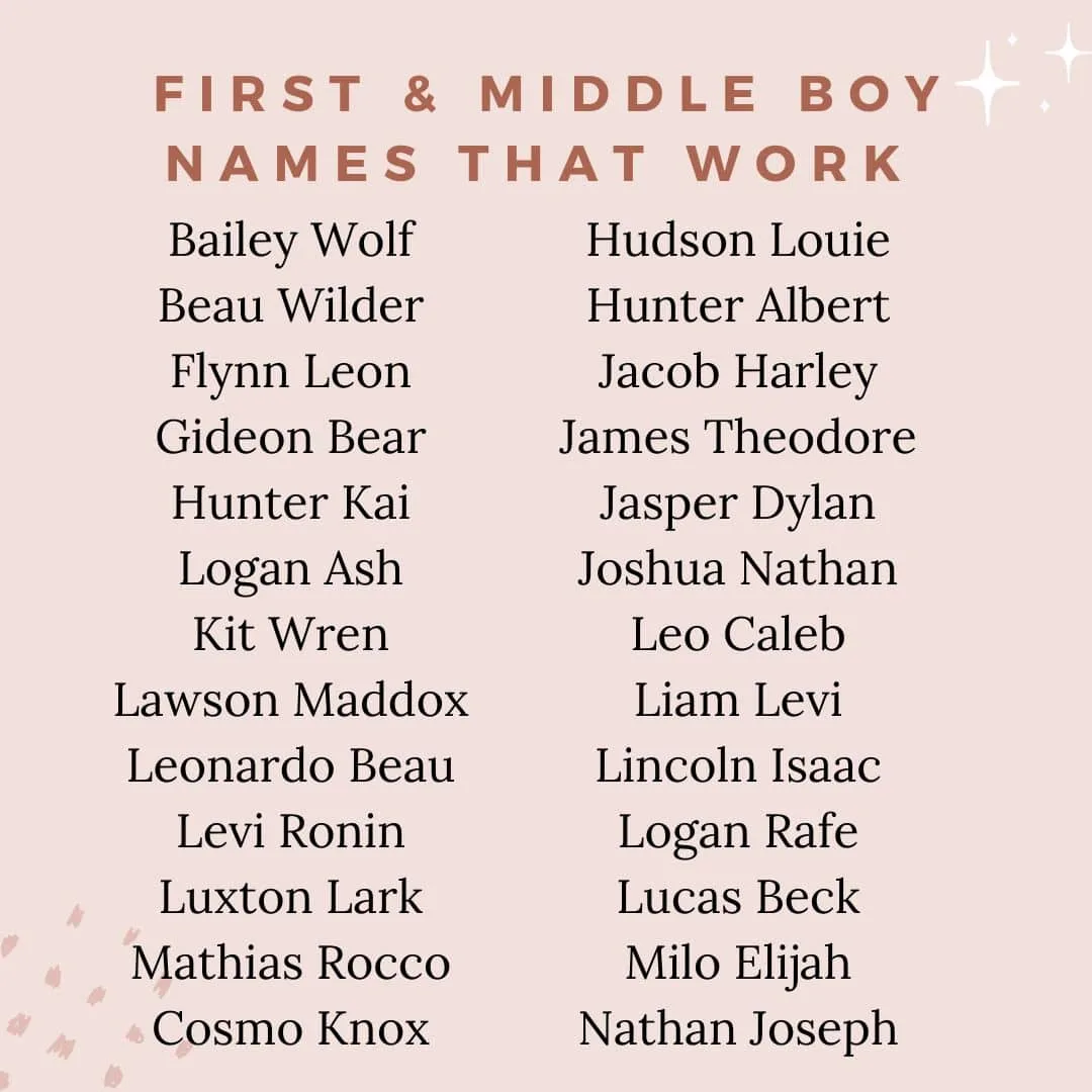 125+ Baby Boy Name Combinations That Go Together - The Mummy Bubble