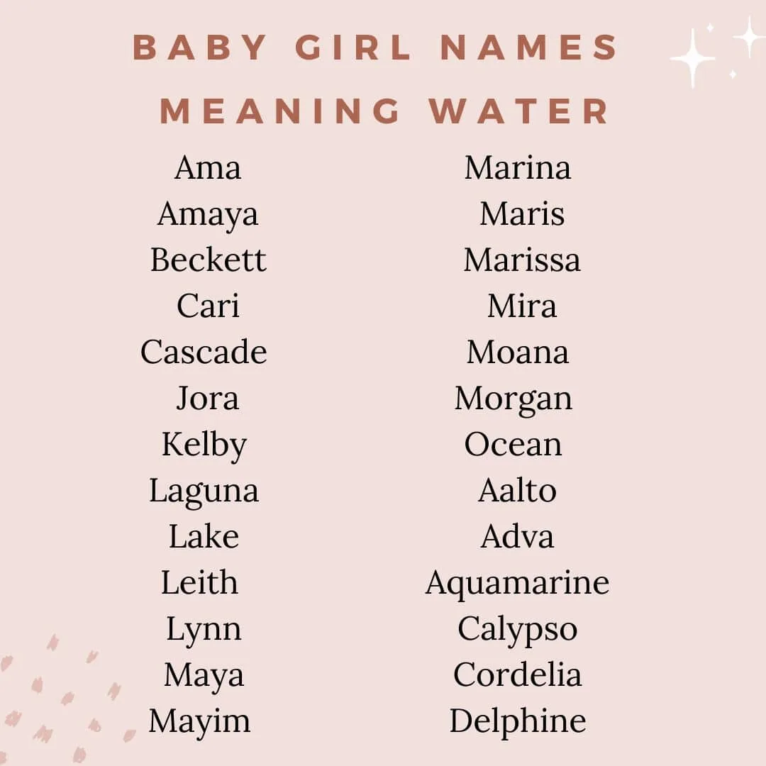 Beautiful Girl Names That Mean Water 80+ Stunning Ideas The Mummy Bubble