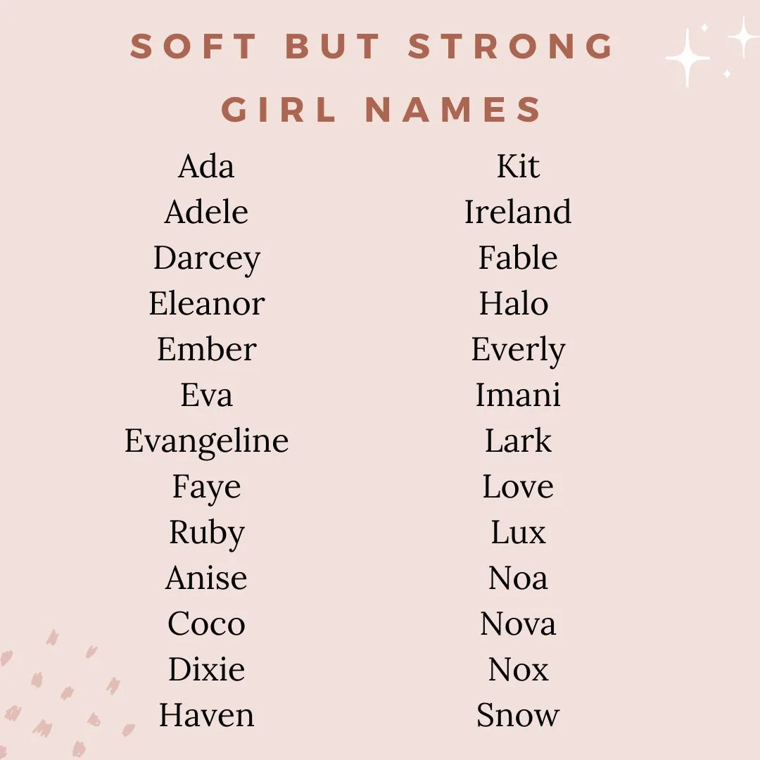 Soft but strong girl names 