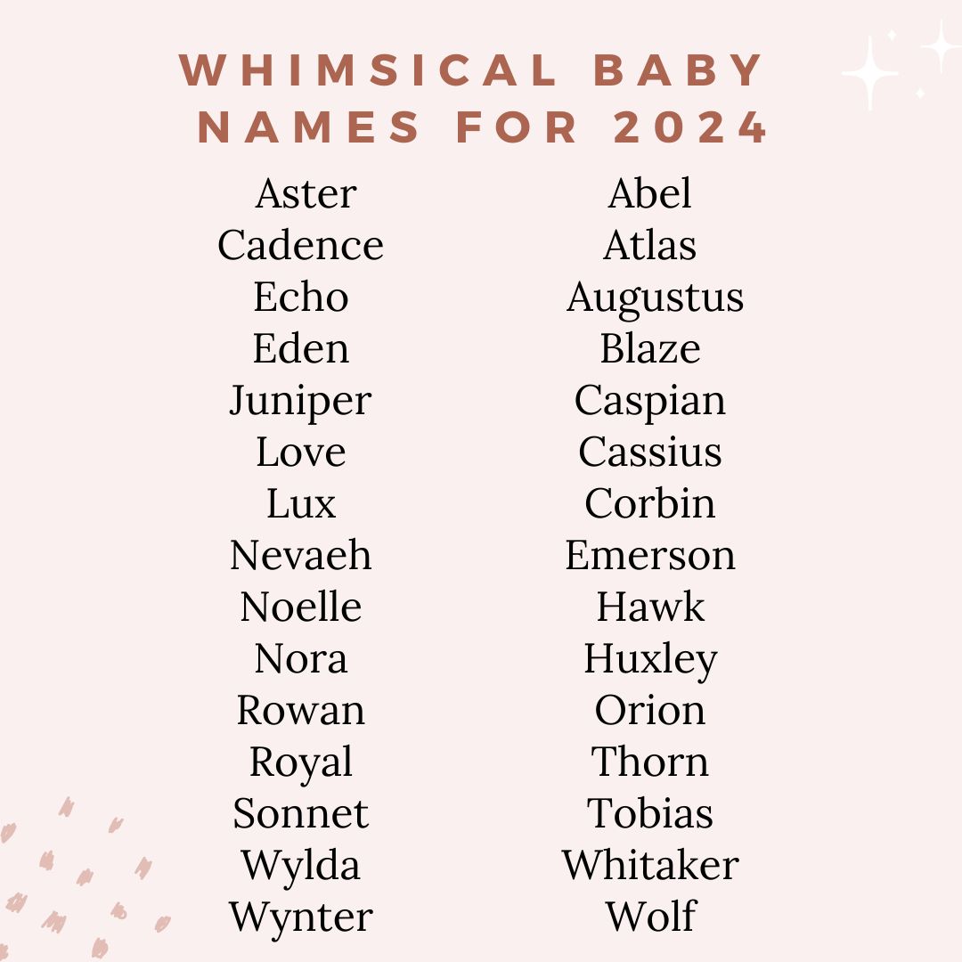 Baby Name Trends For 2024 100s Of Cute Unique Ideas The Mummy Bubble   Whimsical Baby Names 2024 