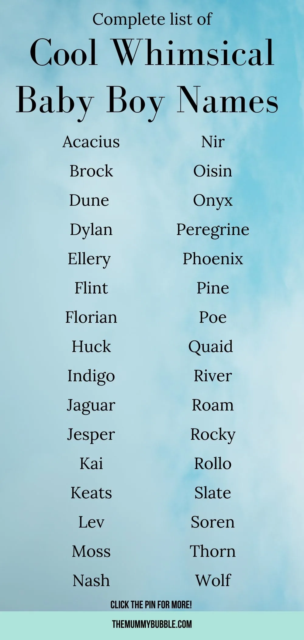 150+ Enchanting & Handsome Whimsical Boy Names The Mummy Bubble