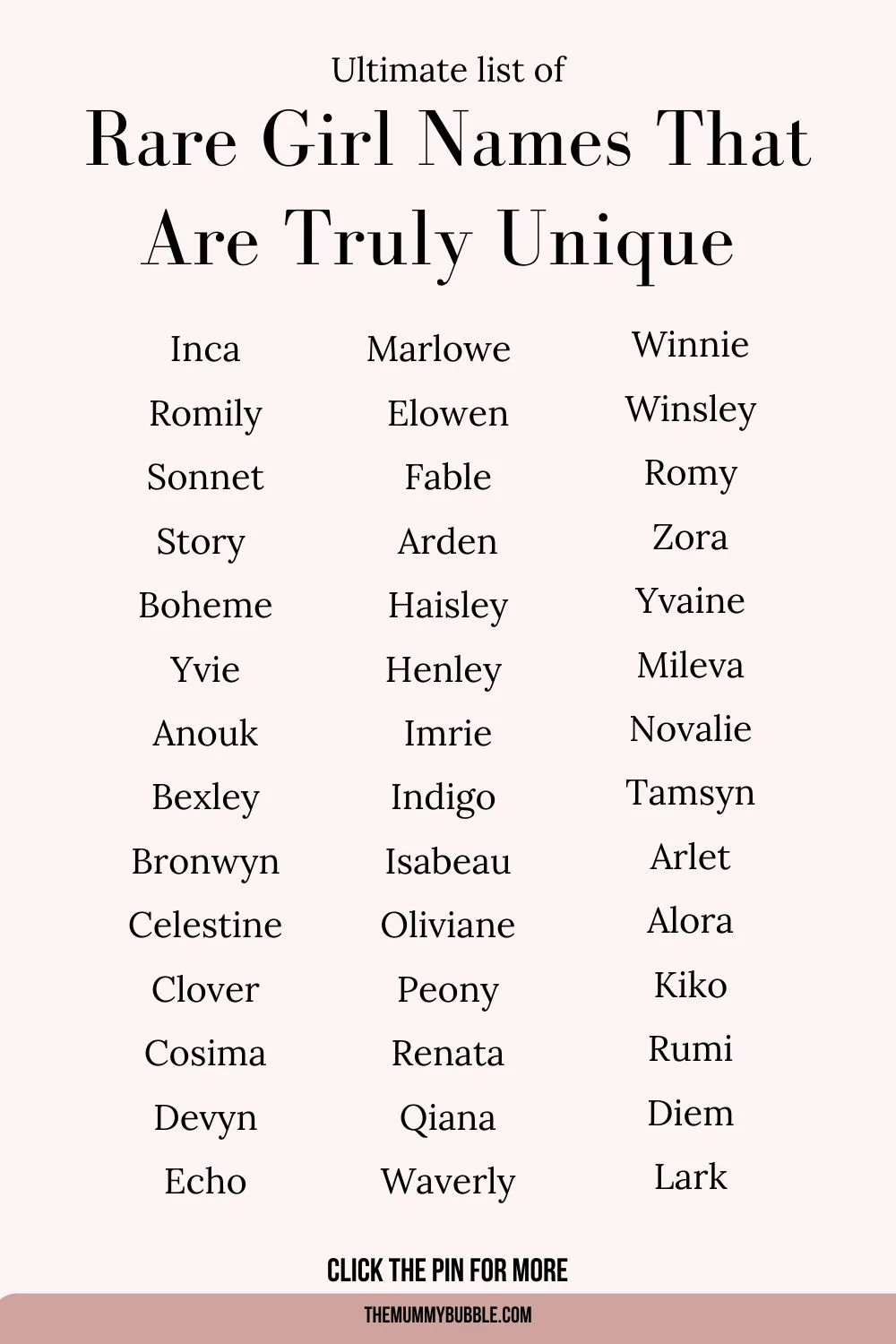 Rare baby girl names 