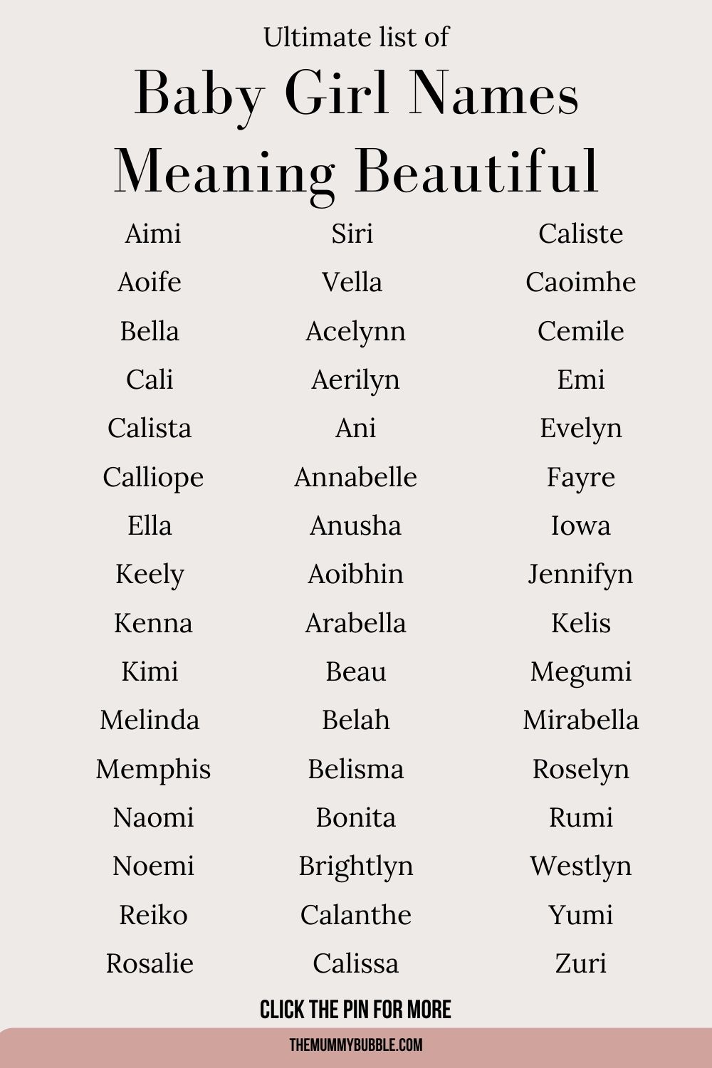 Stunning Baby Girl Names Meaning Beautiful - The Mummy Bubble