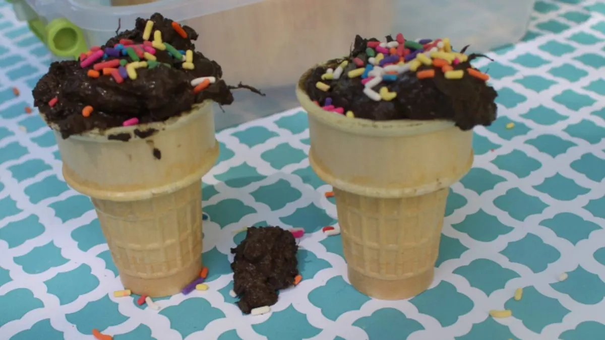 Mud ice cream summer activity for kids