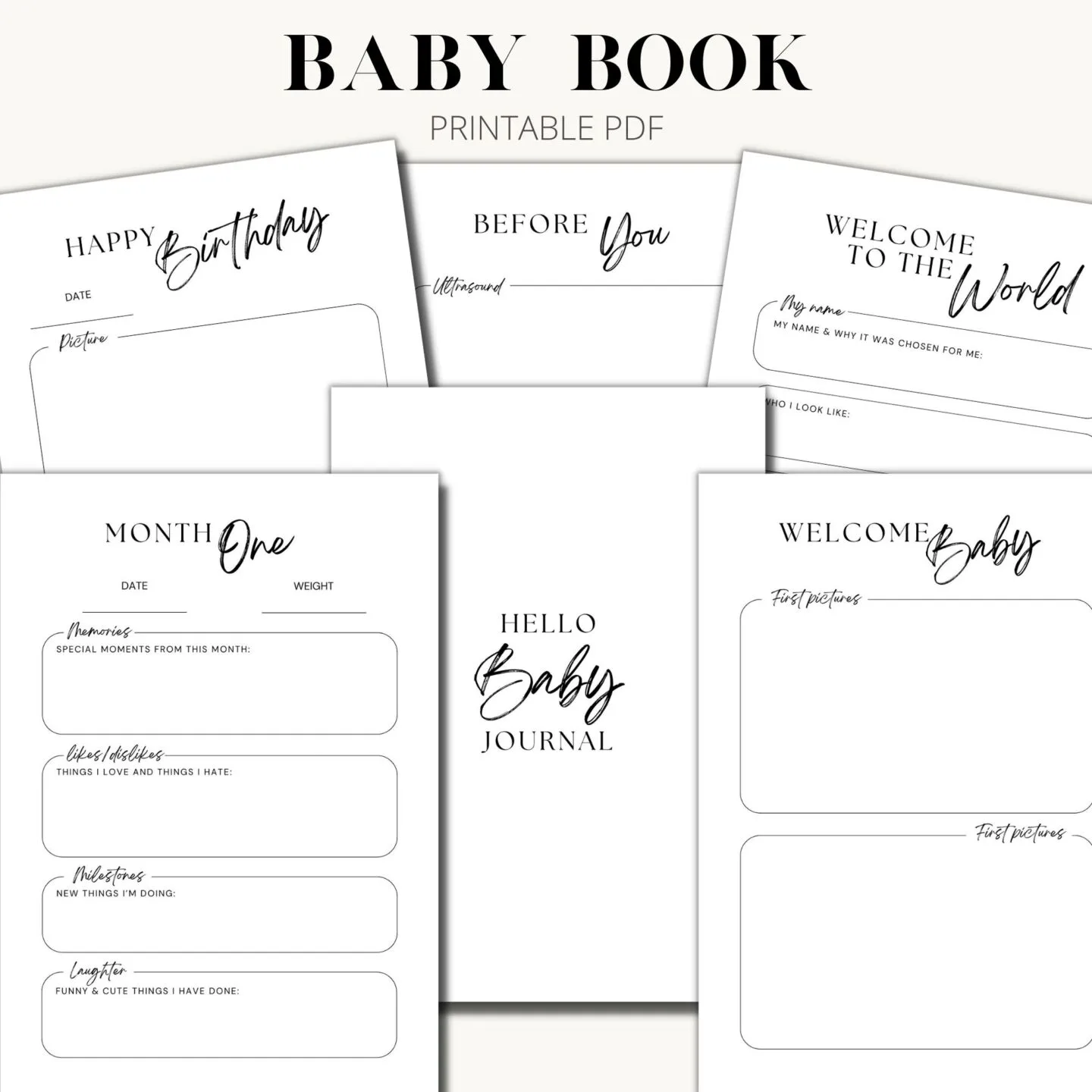 Baby book journal 