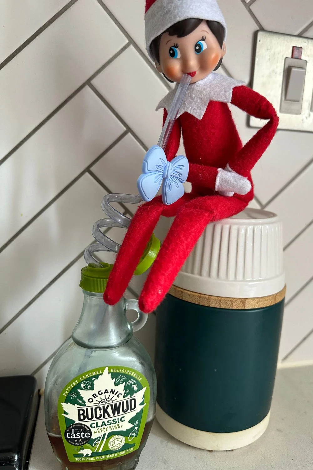 Elf on the Shelf maple syrup