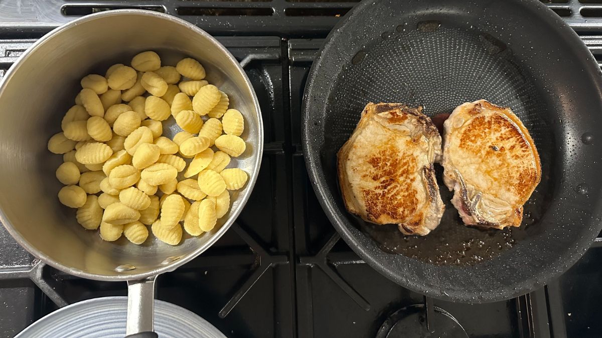 gnocchi pork chop dish