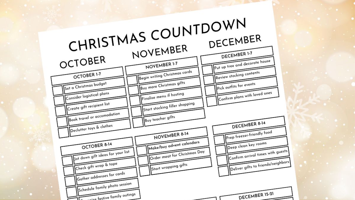 Christmas planning checklist