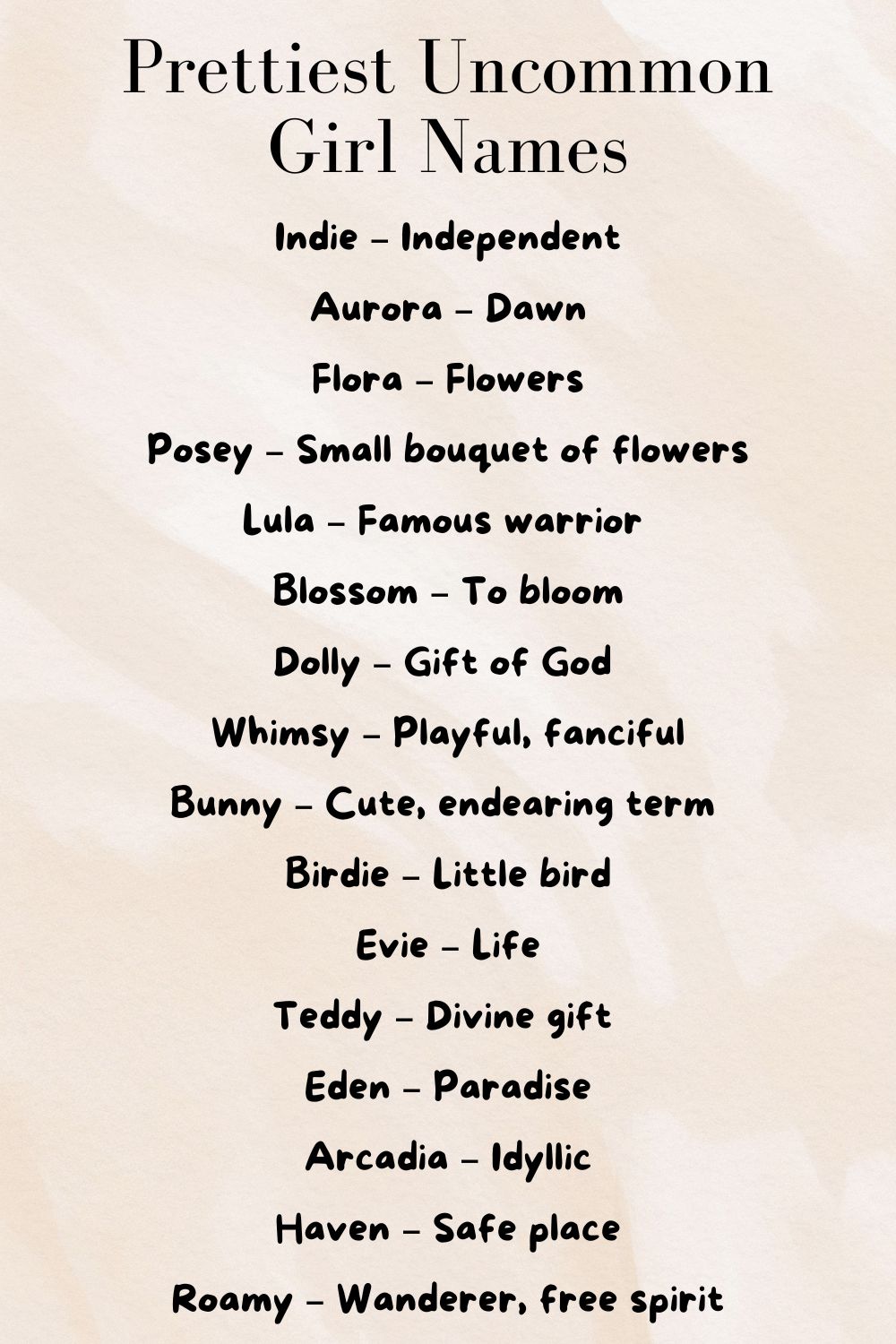 pretty unique nature names for girls