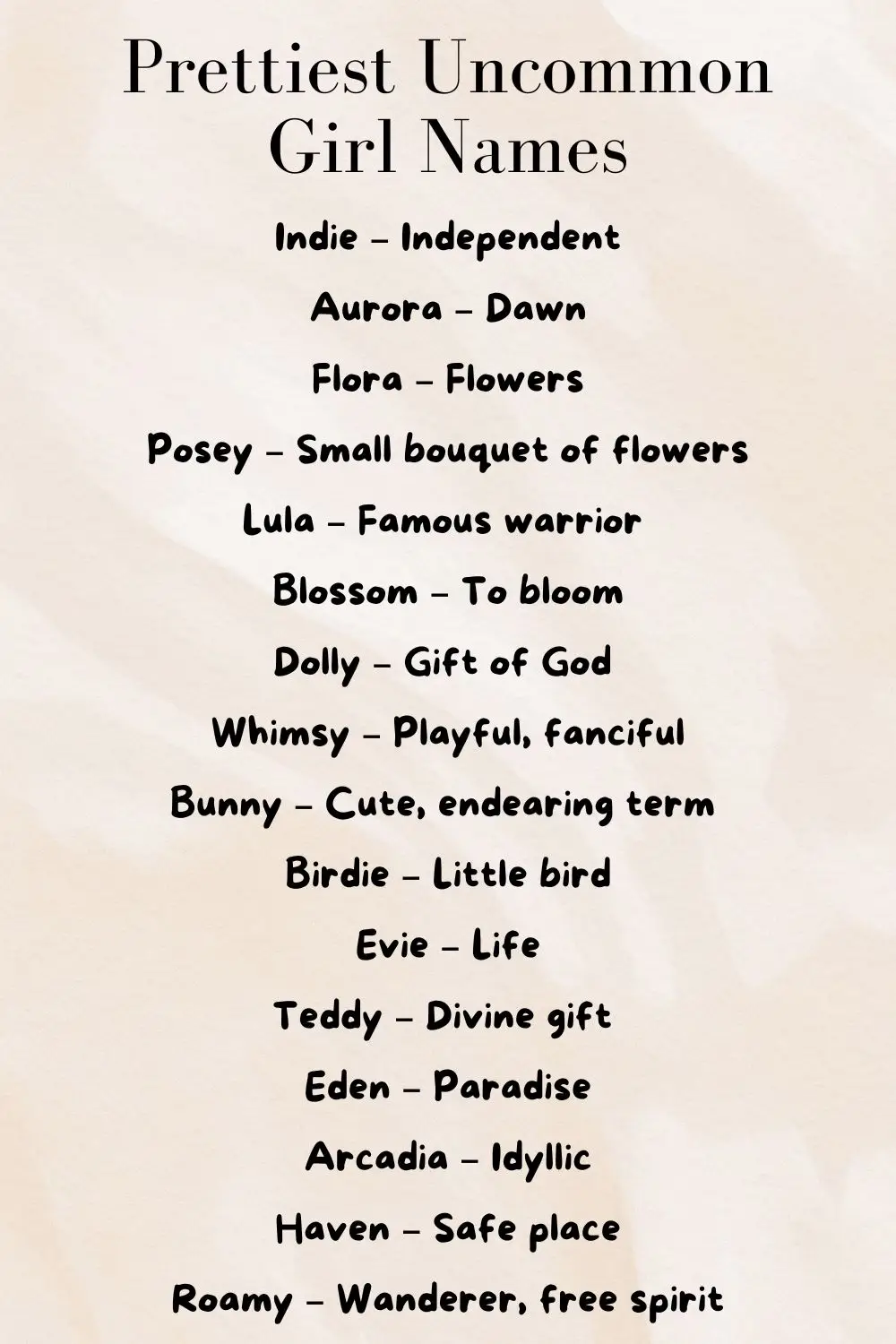 pretty unique nature names for girls